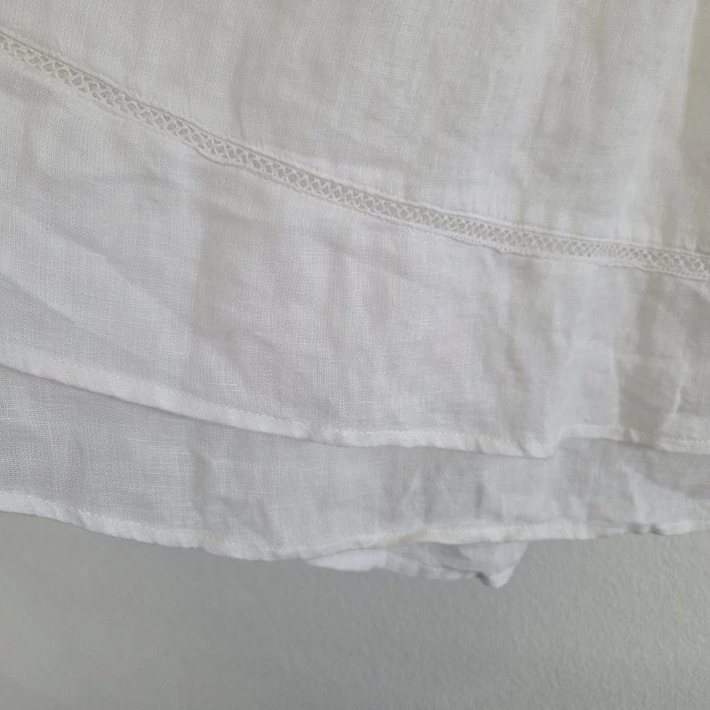 Rails Angelina White Lace Detail Dress Linen Rayon Womens Size Medium - Picture 6 of 12